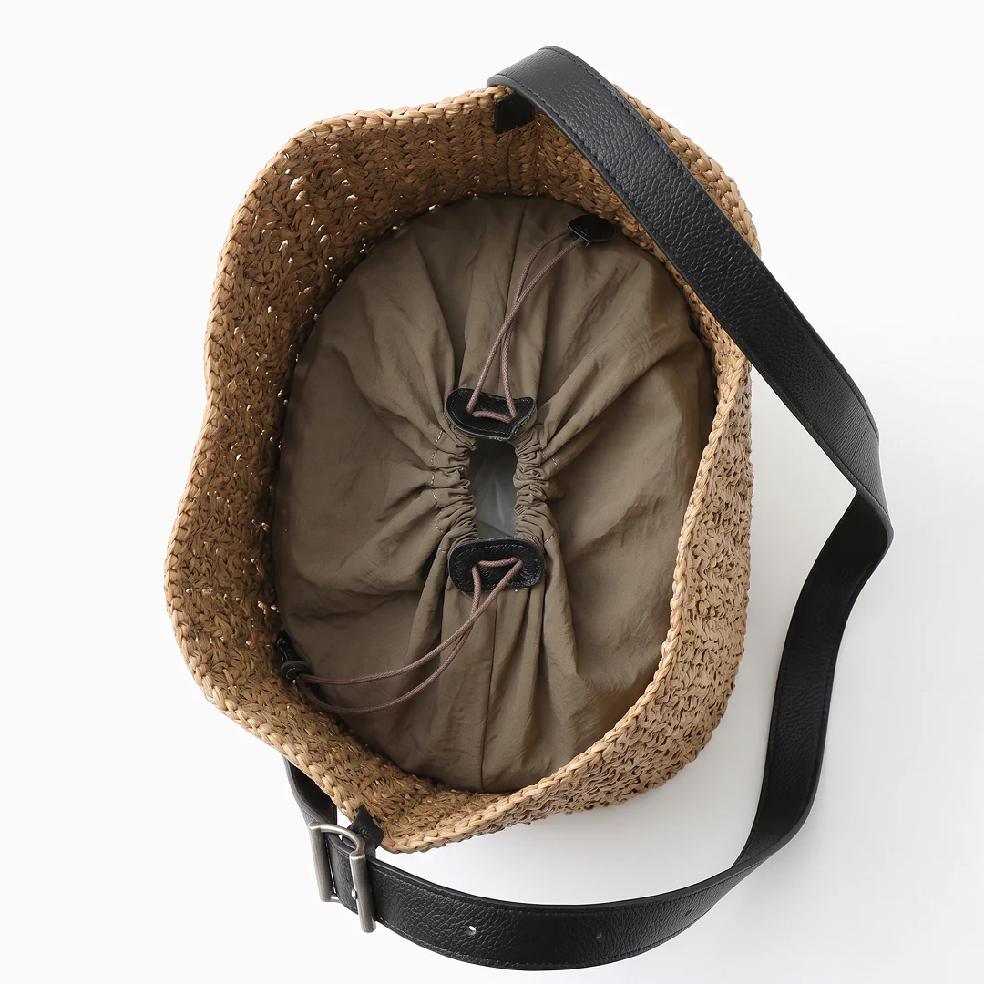 Capri Raffia Leather Tote - Image 6