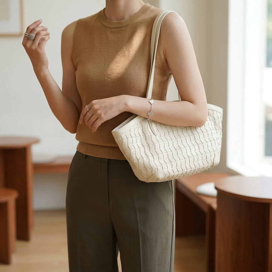 Fiona Woven Leather Tote - Image 13