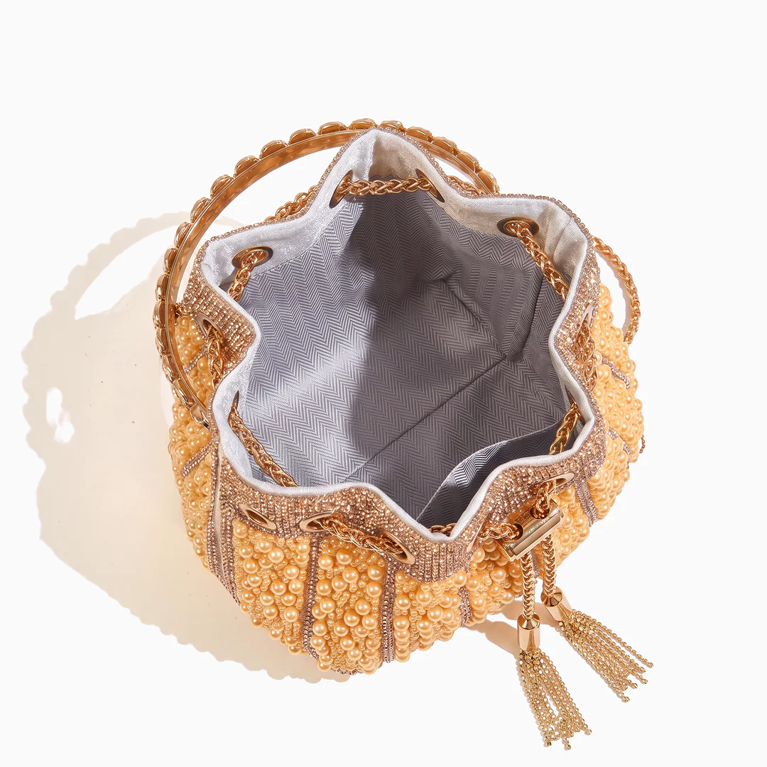 Noir Crystal Bucket Bag - Image 11