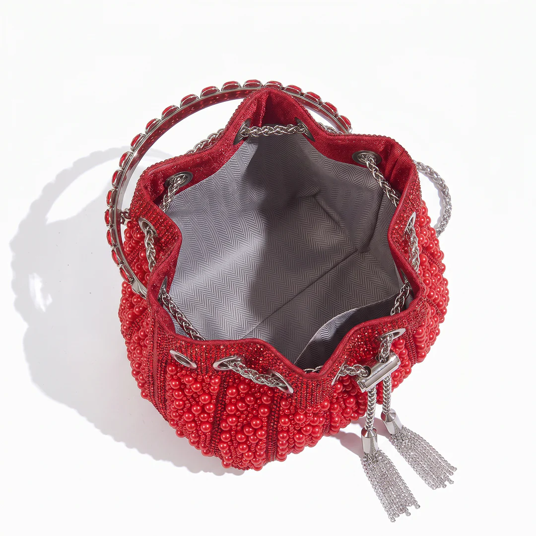 Noir Crystal Bucket Bag - Image 23