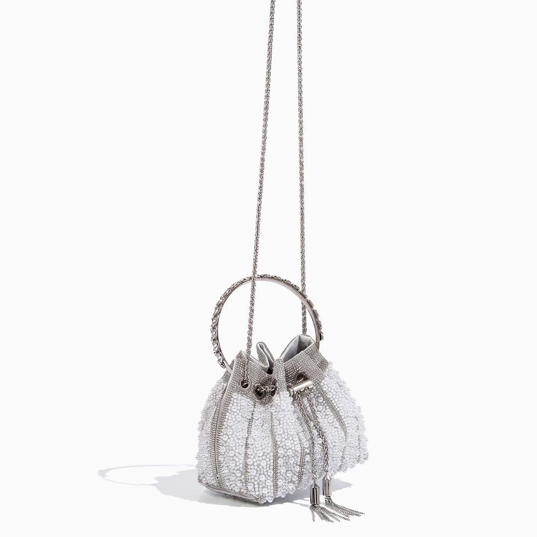 Noir Crystal Bucket Bag - Image 4