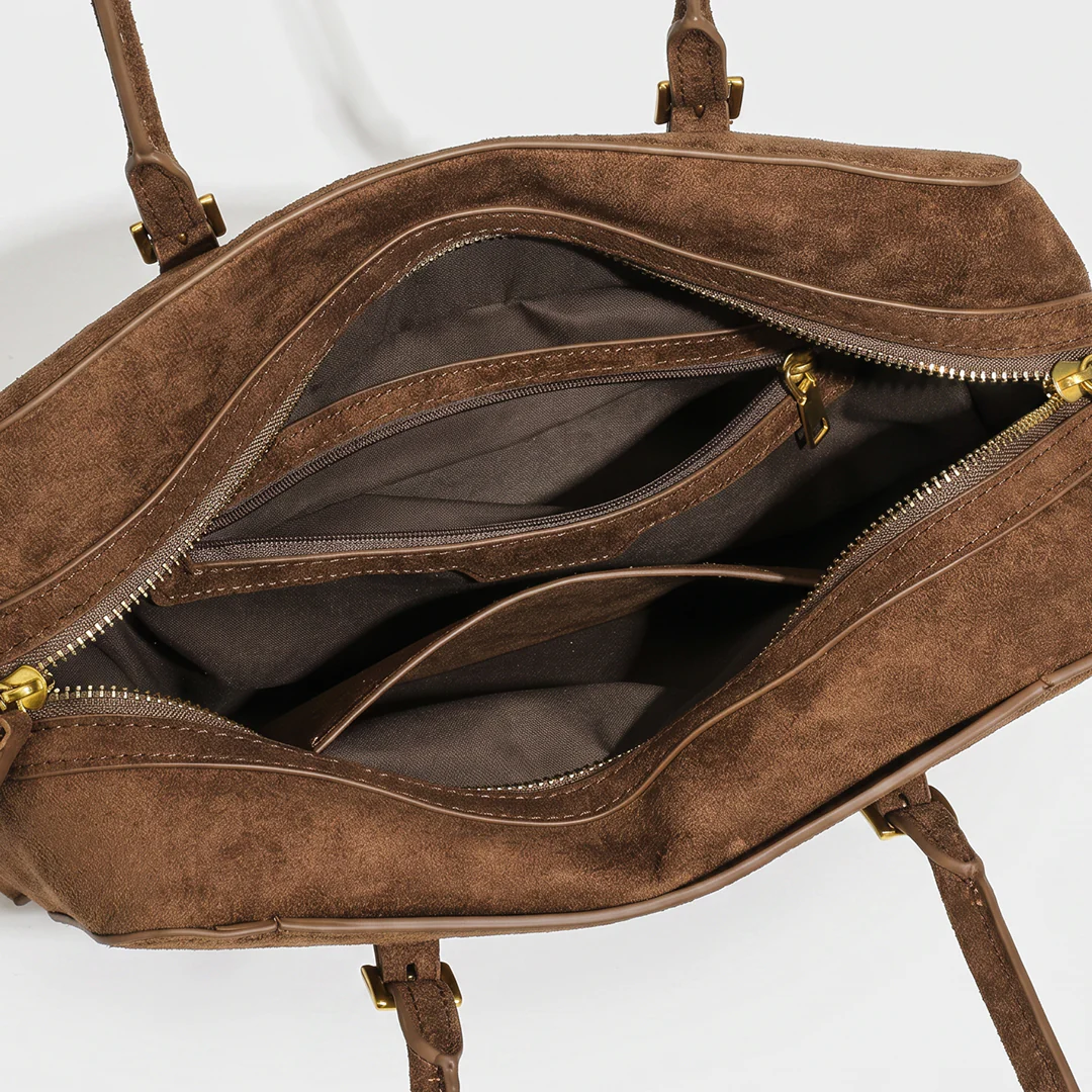 Rosette Suede Boston Bag - Image 10