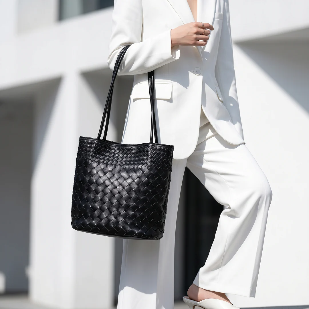 Sienna Woven Leather Tote - Image 18