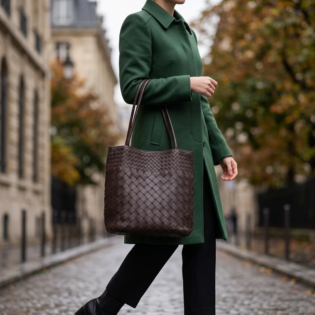 Sienna Woven Leather Tote - Image 8