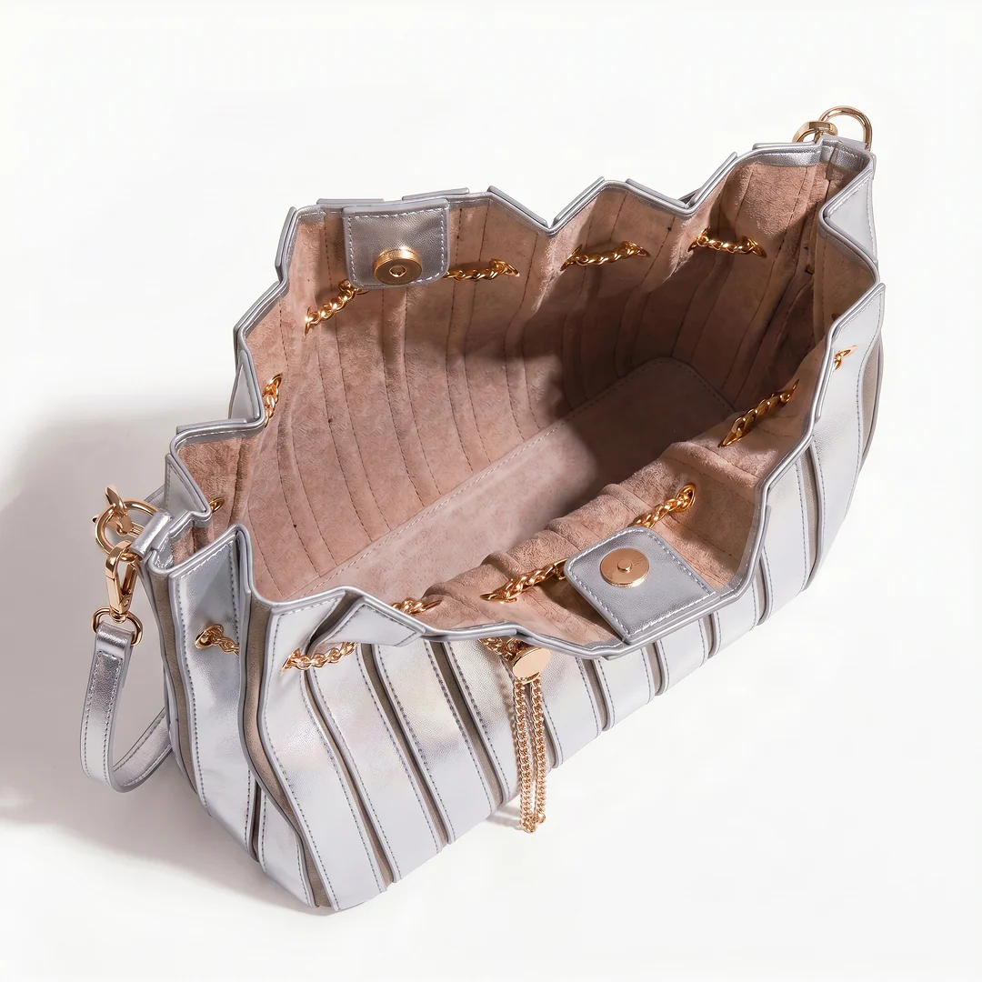 Stella Pleated Drawstring Bucket Bag - Image 10