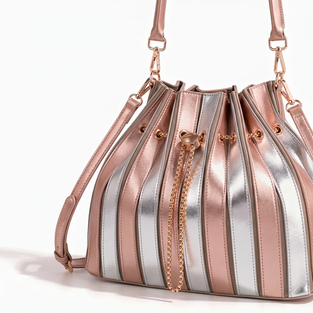 Stella Pleated Drawstring Bucket Bag - Image 17
