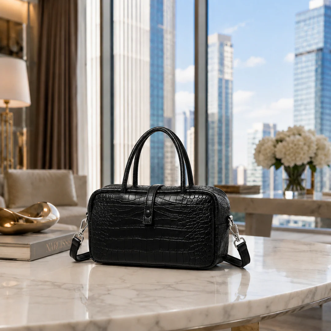 Valentina Croc Boston Bag - Image 11
