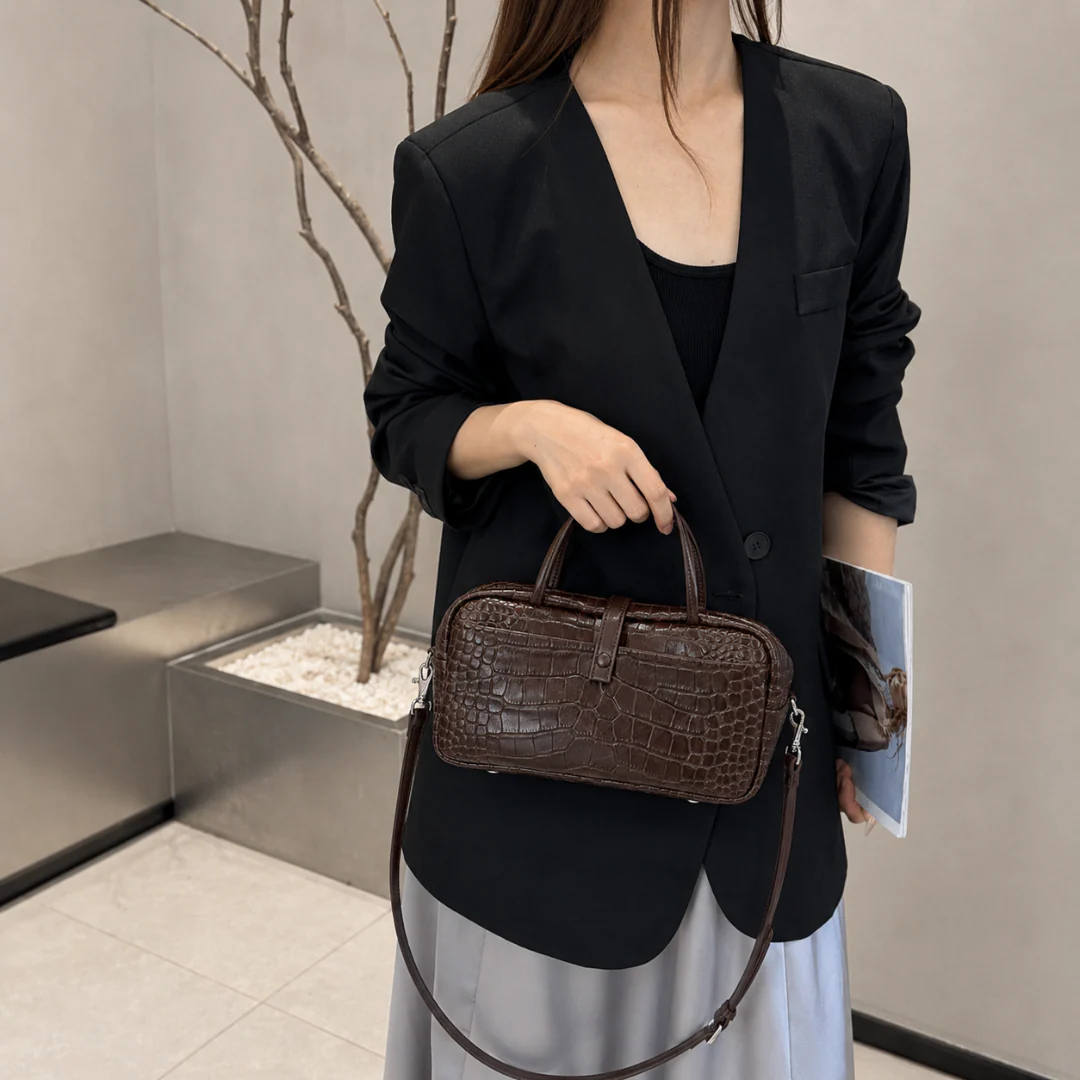 Valentina Croc Boston Bag - Image 14
