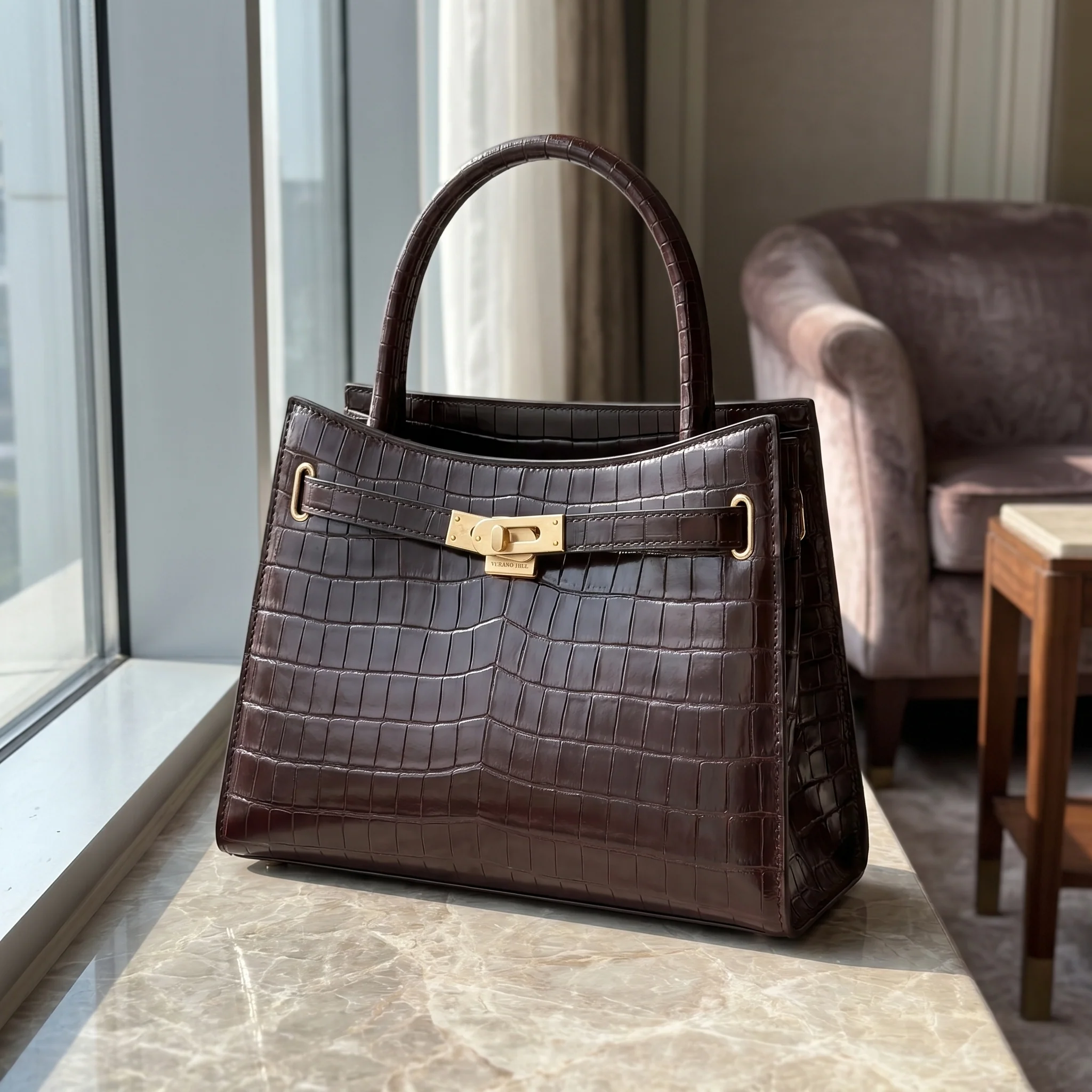 Zari Croco Handbag - Image 3
